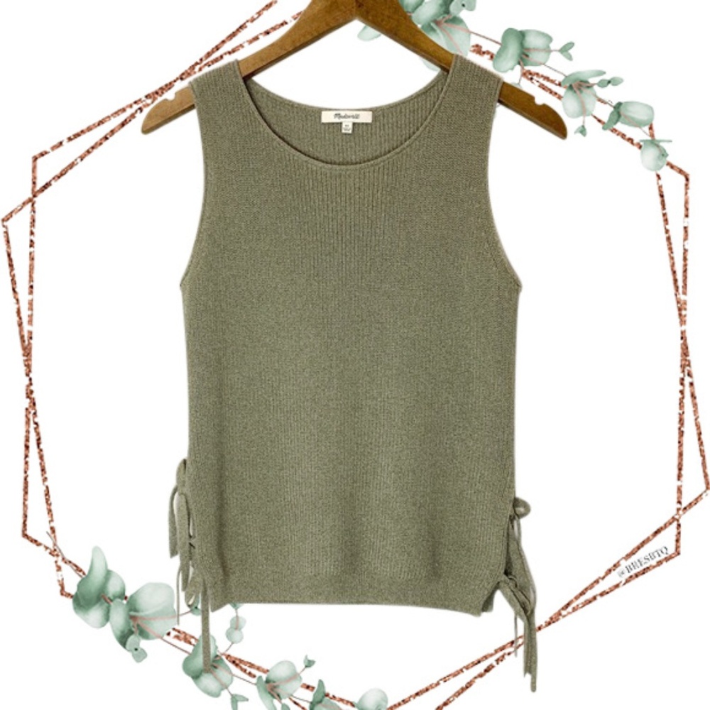 Madewell side tie sweater tank top XS